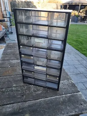 Racco 24 Multi Drawer Steel Cabinet Storage Organiser Nails Bolts Screws Bits • £27.99