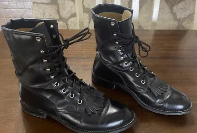 Vintage Texas Kiltie Boots 8850/Black/Mens 7.5D • $29.99