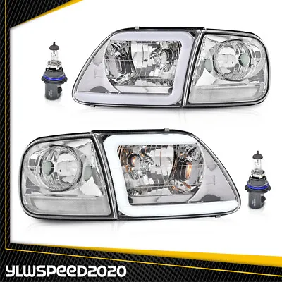 Fit For 97-03 Ford F150/99-02 Expedition LED DRL Headlights&Corner Lights Chrome • $69.38