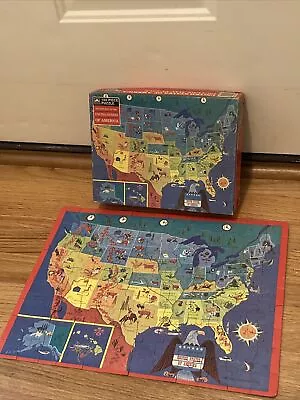 Vintage Golden 100 Piece Jigsaw Puzzle Picture Map Of The United States 1989 • $11.99