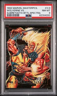 1992 Skybox Marvel Masterpieces Battle Spectra Wolverine Vs Sabretooth #3D PSA 8 • $34.99