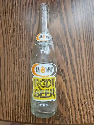 A&W 10 Oz Root Beer Soda Pop Bottle Vintage Glass 9.5  Tall • $13.99