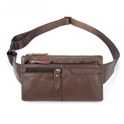 Mens Vintage Genuine Cowhide Leather Waist Bag Fanny Pack Sling Chest Bum Bags • $48.29