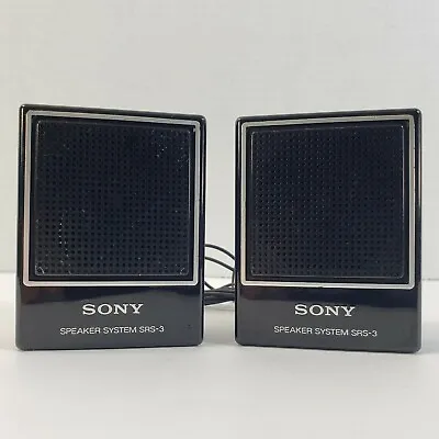 Sony Mini Stereo Speaker System SRS-3 For Walkman 3.5mm Jack Tested & Working • $19.95