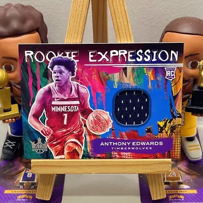 Expression Panini Court Kings Anthony Edwards Rookie Card RC Jersey Patch RM AED • $95