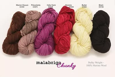 Chunky By Malabrigo - 100% Merino Wool 3-Ply Bulky Weight- 15 COLORS • $15.40