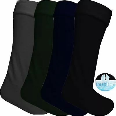 Mens & Ladies Fleece Wellie Wellington Boot Socks Liners Welly Warm 6-11 4-7 • £6.99