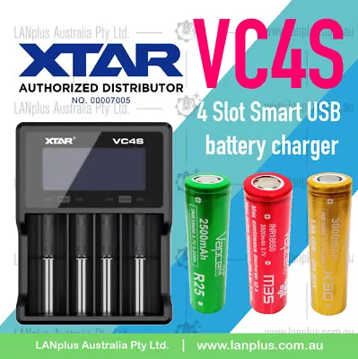 Xtar VC4S 4-Slot Smart USB LCD Lithium Battery Charger Sony VTC4 VTC5 VTC5a VTC6 • $15.99