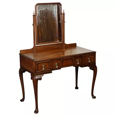 Stunning Waring & Gillow Triple Mirror Burr Walnut Dressing Table J1 • £1250