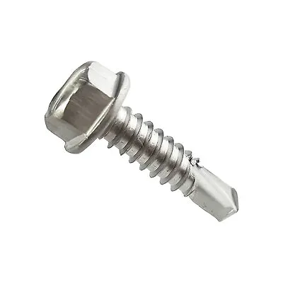 #8 X 1  Hex Washer Head Self Drilling Screws Stainless Steel Metal Qty100 • $20.34