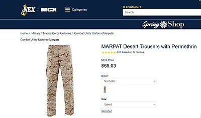 USMC (Marine Corps) MARPAT Desert Trousers (Small Short) USED • $20