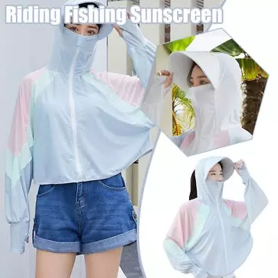$8.66 • Buy Women Sun Protection Clothing Cool With Cap Uv Protection Cycling Rs