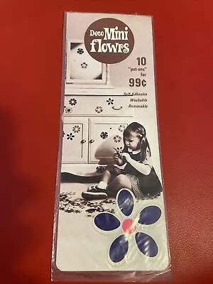 4”x10.5” OLD STOCK Vintage 60’s Flower Power Deco Mini Flowrs Stickers. • $9