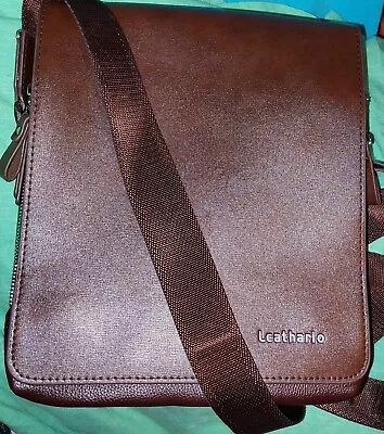 Leathario Men's Brown Crossbody Bag Leather Men's Crossbody Messenger Bag • $29