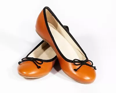 £29.99 • Buy Size 6 (fit Is 5.5 - 6) Genuine Leather Ballet Ballerina Flat Shoes Pumps - Tan