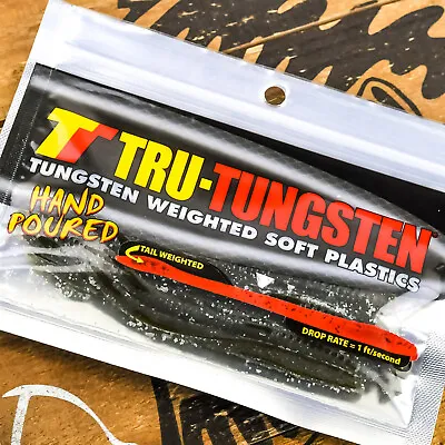 $7.98 • Buy TRU TUNGSTEN Dart Reverse Tail Weighted Finesse Soft Worm 5  8ct - GREEN PUMPKIN