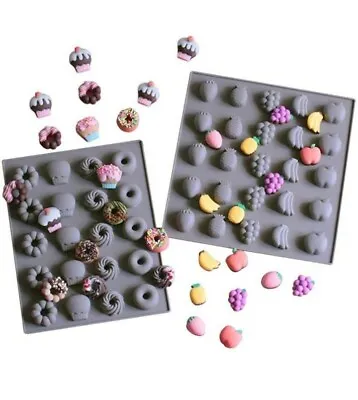 SALE  2 Pcs Chocolate Moulds SiliconeCandy Melts Molds Jelly Fruit Gummy Moulds • £9.99