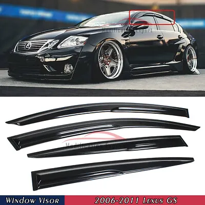 For 2006-2011 Lexus GS GS350 GS300 JDM Wavy Mugen Style Window Visors Rain Guard • $32.99