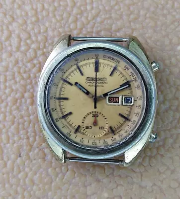 Seiko 6139-6012 Chronograph Automatic Vintage Men's Watch Beige Dial 17 Jewels • $290