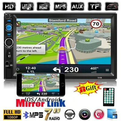 7'' 2DINCar Radio Stereo Bluetooth FM USB TF Double Touch Screen  MP5 Player • £22.99