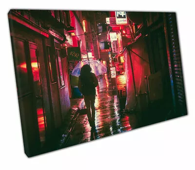 Canvas Print Red Japan City Street Wall Art Ready To Hang Print • $17.43