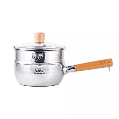 NEW CONCORD 2 Quart Stainless Steel Yukihira Pan With Steamer.Great For Milk Etc • $28.49