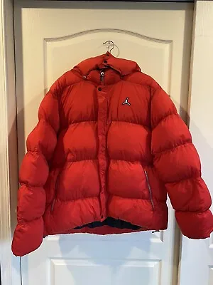 Nike Air Jordan Puffer Jacket Red Black Full Zip Hooded Repel DQ8104-612 Sz XXL • $79