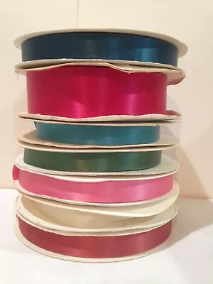 Lot 7 Vintage Spools Of Ribbon For Bow Maker • $14