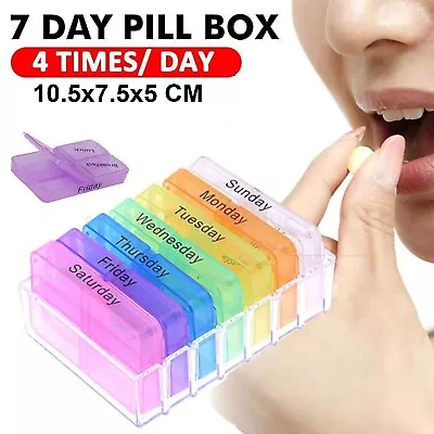 7 Day Medicine Organizer Pill Box Tablet Daily Case Weekly Dispenser Container • $16.99