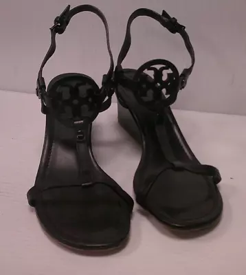 Troy Burch Miller Wedge Sandal Size 7M Black • $99.99