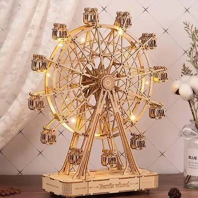 Rolife 3D Wooden Puzzles Ferris Wheel Music Box Model To Building Kit Kids Gifts • $29.99