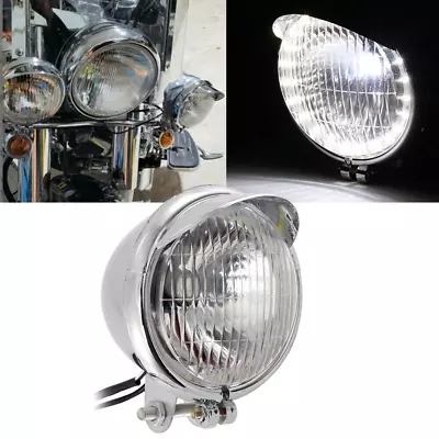 Chrome LED Motorcycle Headlight Light Angel Eye For Kawasaki Vulcan VN800 VN900 • $28.34