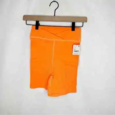 FREE PEOPLE Free Throw Ribbed Shorts Neon Orange NWT In XS • $34