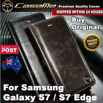 Samsung Galaxy S7 / S7 Edge Premium Quality Magnetic Leather Wallet Cover Case • $17.99