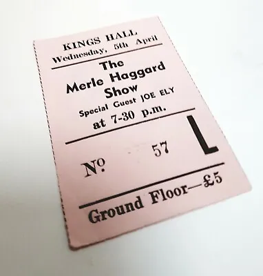 Merle Haggard / Joe Ely Concert Ticket 1978 Kings Hall Belfast. • $37.30