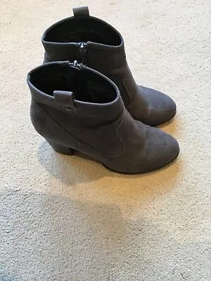Miss K G Grey Suede Leather Ankle Boots Size 4 • £4