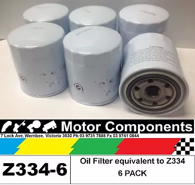 OIL FILTER 6 PACK Z334 For FORD MAZDA & TOYOTA LANDCRUISER HILUX COASTER • $102.36