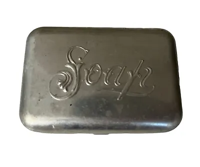 Antique Hinged Vintage Soap Box Made From Aluminum Inscribed “SOAP” • $45