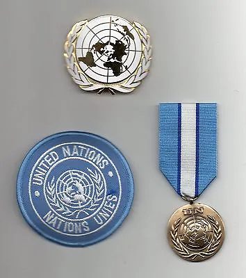 United Nations Medal For Cyprusun Beret Badge And Sleeve Badge -superb Lot • £28.95