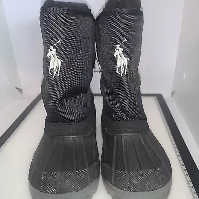 Polo Ralph Lauren Black Snow Boots Size Uk 12 • £25