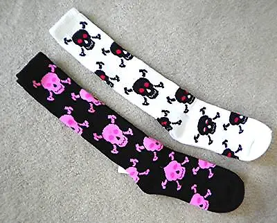 Girls SKULL & CROSSBONES Soccer ALL Sports SOCKS 4 Cleats Shoes 11-12-3-5-6-7-8! • $5.90