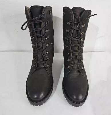 VINTAGE FOUNDRY Co. Olive Leather Lace Up Boots Size US 8.5 • $79