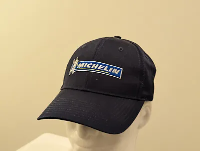 New Michelin Man Tires Navy Blue Adjustable Strapback Hat Cap Embroidered • $15.99