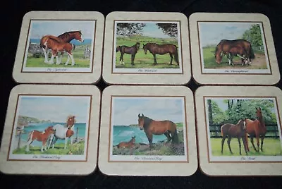 PIMPERNEL - Set Of 6 - Horses - Cork Backed Drink Coasters Made In England - NEW • $20