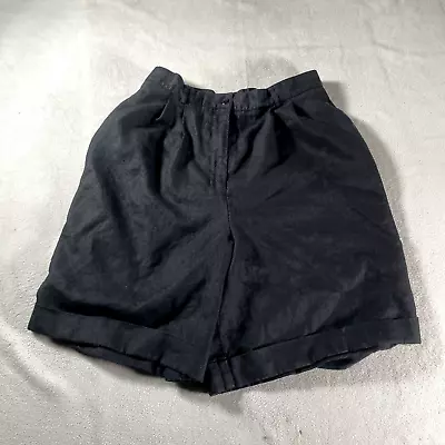 Talbots Shorts Womens 14 Black Linen Bermuda Lightweight Golf Sailing Summer • £16.40