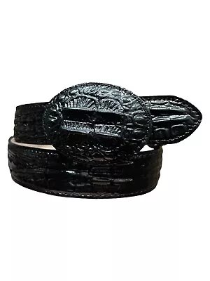 Men’s Crocodile Western Cowboy Belt Cinto Vaquero De Piel Cocodrilo Lagarto • $18.99