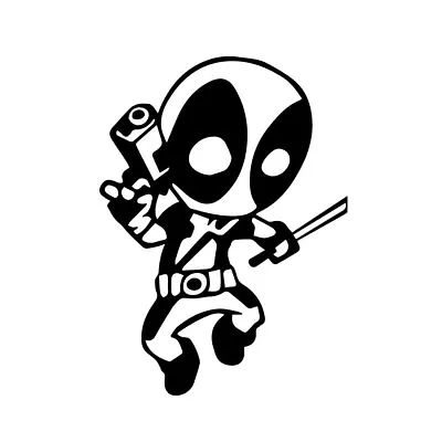 3  DEADPOOL MINI X2 Vinyl Decal Sticker Car Window Laptop Marvel Film Pool Hero • £3.99