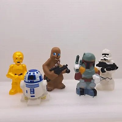 Disney STAR WARS Rubber Figurine Bath Toys Boba Fett C3PO Chewbacca R2D2 • $11.98