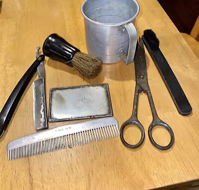 Vintage Antique Shaving Items Mixed Lot See Pictures Grandpas Medicine Cabinet • $39.50