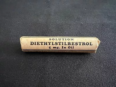 Vintage Eli Lilly Diethylstilbestrol Ampule 1 Cc.  Banned Estrogen From 1950-60s • $15